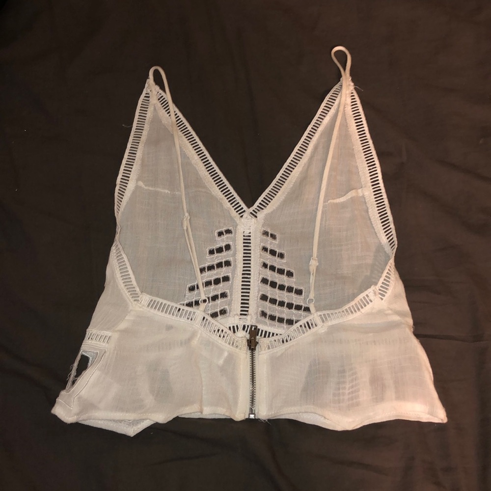 White Crop Tank Top